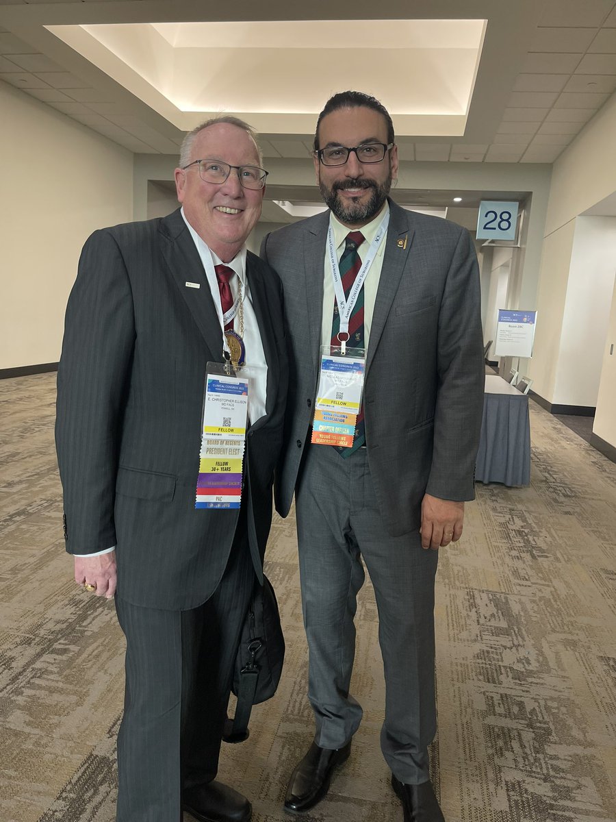 Honored to see my previous chair at @OhioStateSurg now elected this year’s @AmCollSurgeons president. #ACSCC22 #ACS2022 @OhioState @acsYFA