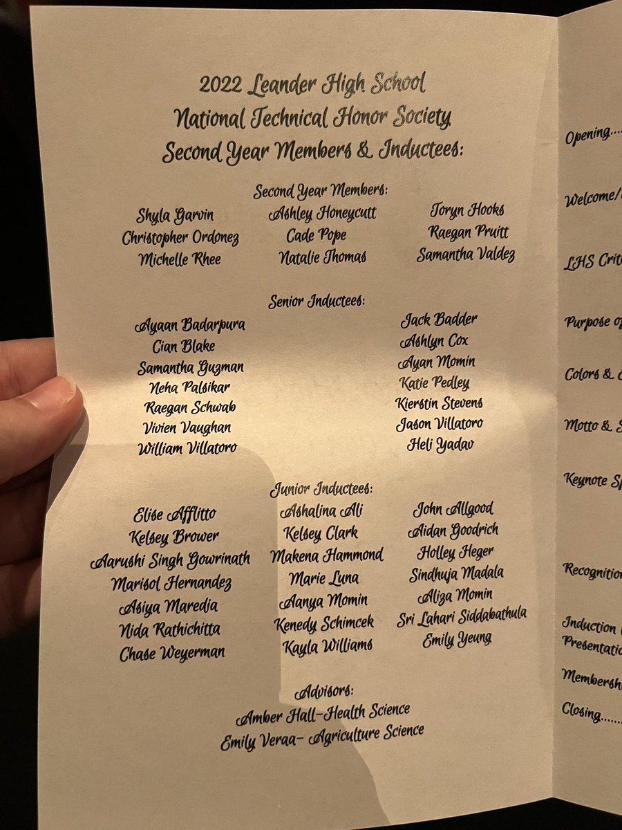 Congratulations to all our National Technical Honor Society Inductees &amp; Second Year Members!