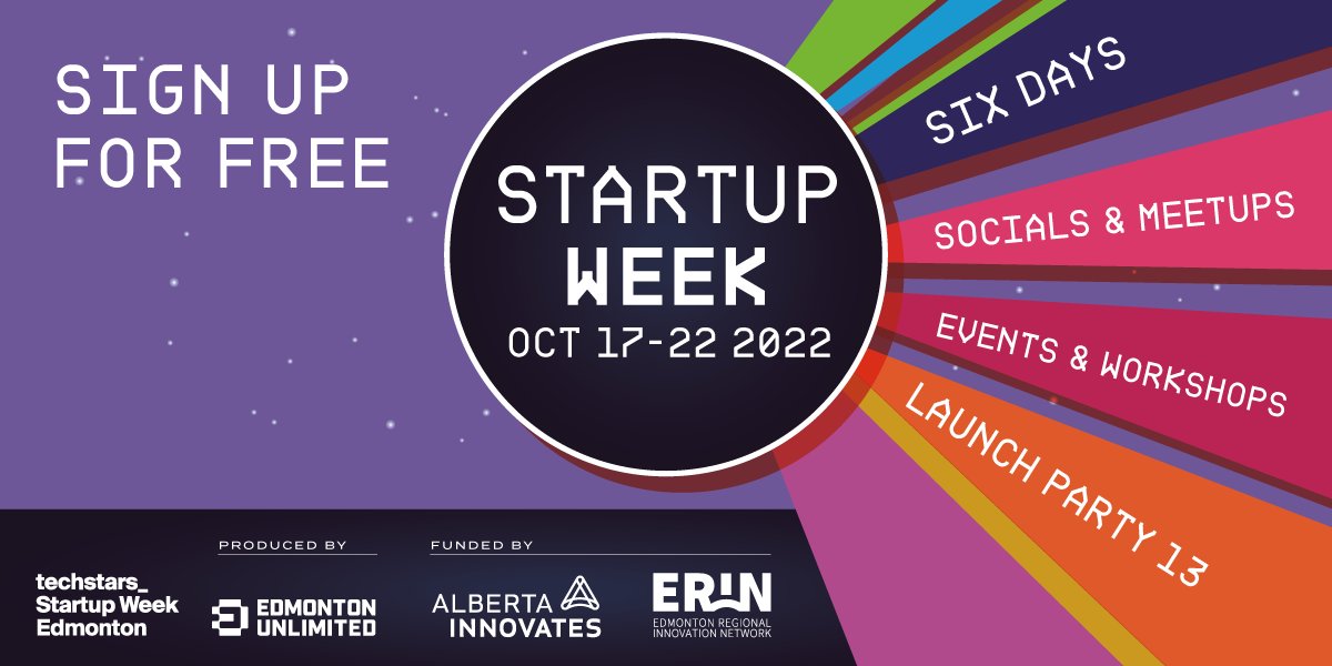 Up your skills or explore Edmonton's most innovative spaces. Edmonton Startup Week returns, October 17-22. #yegsw22 Make your schedule today: edmontonstartupweek.com