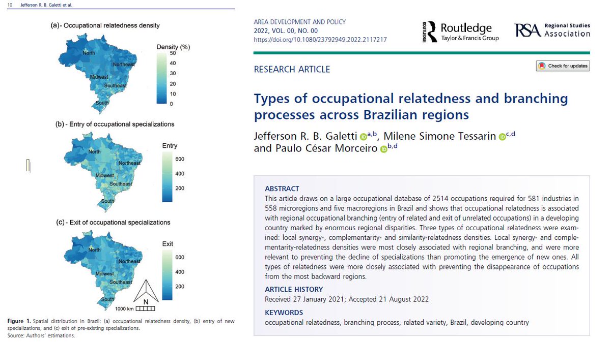 Jefferson Galetti (@jeffersongalett) on Twitter photo How different types of #relatedness are associated with #regional occupational #diversification in Brazil?
Check out this new paper with <a href="/milenetessarin/">Milene Tessarin</a> and <a href="/PMorceiro/">Paulo Morceiro</a>
#OpenAccess👇
tandfonline.com/.../10.../2379… How different types of #relatedness are associated with #regional occupational #diversification in Brazil?
Check out this new paper with <a href="/milenetessarin/">Milene Tessarin</a> and <a href="/PMorceiro/">Paulo Morceiro</a>
#OpenAccess👇
tandfonline.com/.../10.../2379…