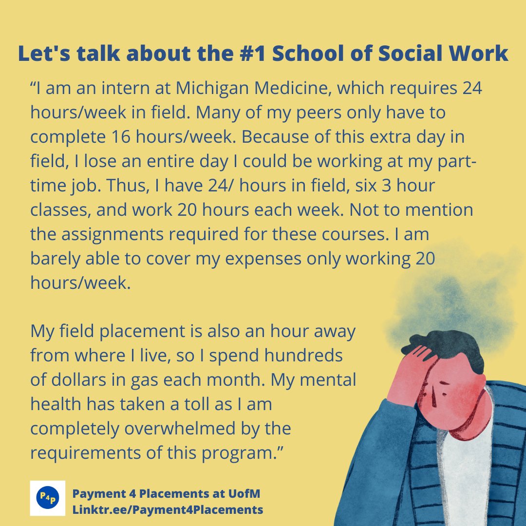 Here's what our MSW students go through at the '#1 School of Social Work.' Do you have a similar story to share? #PayUsDontPlayUs #P4P
