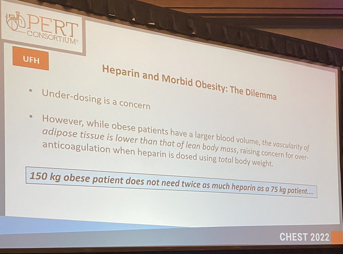 @vic_tapson discussing dilemmas in anticoagulation management in obese patients. You may be surprised with these facts. @PERTConsortium @accpchest @ParthRali #CHEST2022