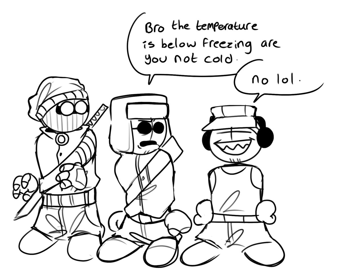 i like to think deimos can just warm himself up with his fire abilities 