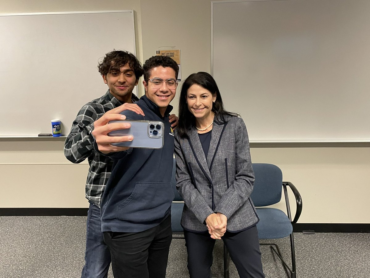 MIAttyGen's tweet photo. .@MIAttyGen @dananessel was happy to join @MichSoS @JocelynBenson for a Town Hall discussion on voter education and election security with @UM_Dearborn and Henry Ford College (@hfcc) students. https://t.co/Sj4Z7vE60k