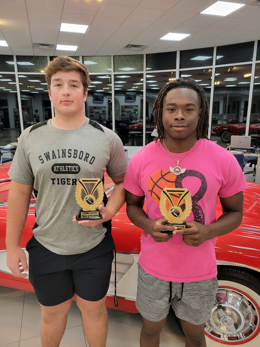 SwainsboroTiger's tweet photo. Players of the Game(East Laurens game)
#51 Kason Palmer Offense and #18 Jakari Nobles Defense
Congrats guys and keep up the great work.
The Tigers are open Friday 10/21 followed by a big home tilt with Bleckley County 10/28. https://t.co/9lgclrT0qU