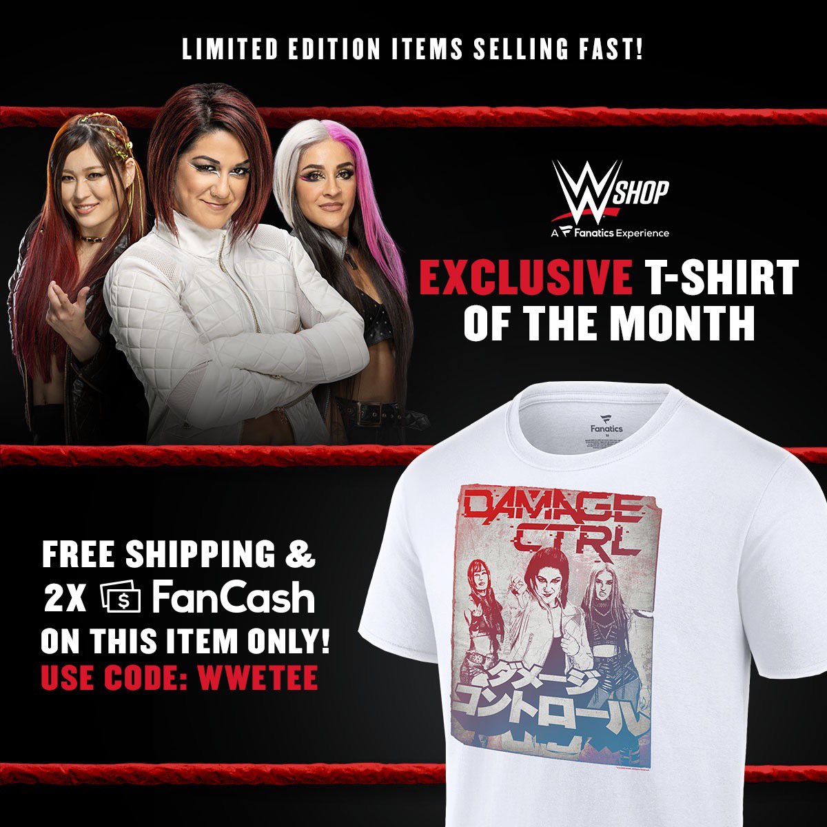 Limited Time Only! Damage CTRL is October's T-Shirt of the Month! Available now at #WWEShop 🛒: bit.ly/3ghQ45F