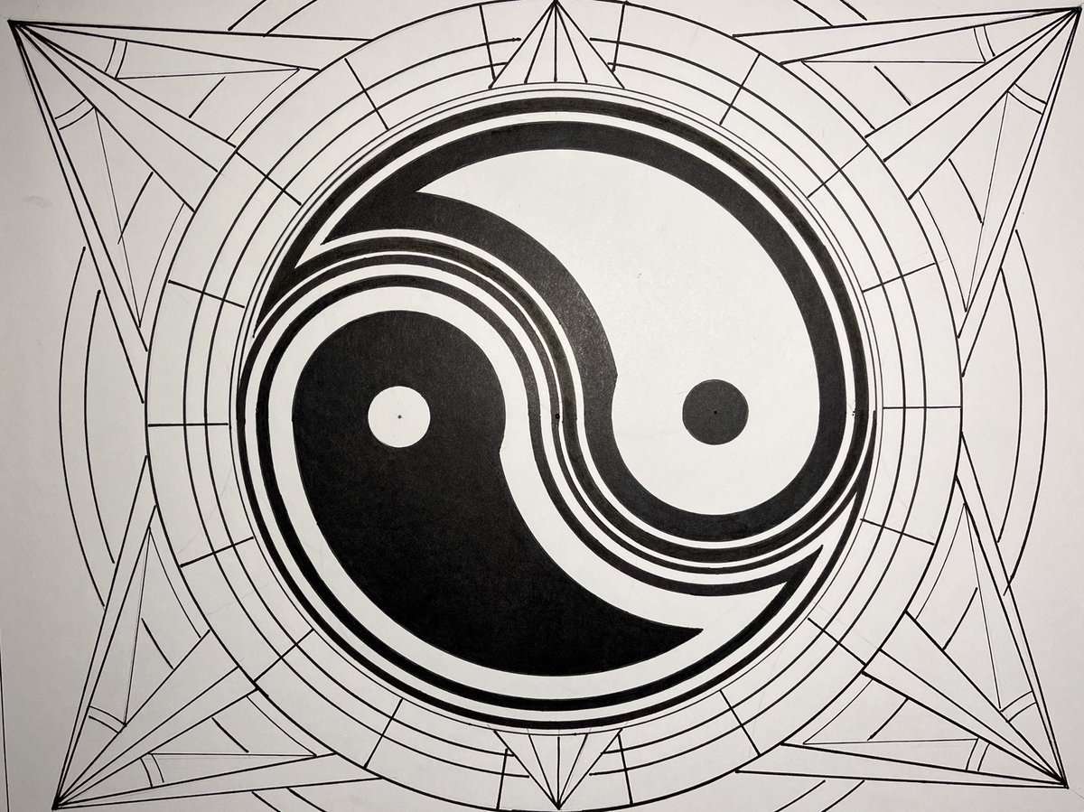 code_pendency's tweet photo. Where the current piece is at. #art #drawing #drawings #yinyang #pen #geometric https://t.co/AjCLvmhw0m