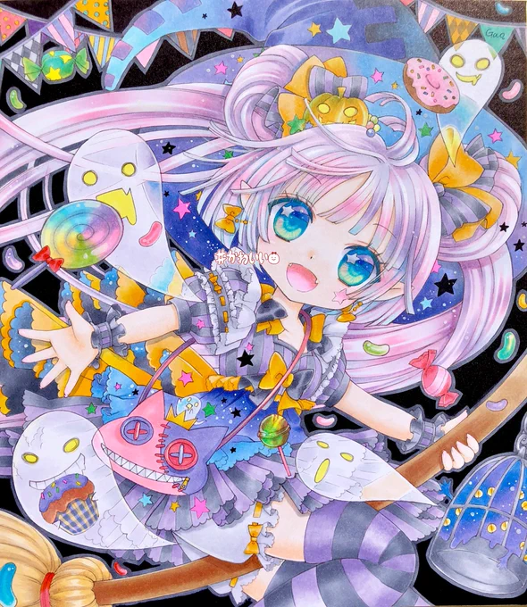 #歴代ハロウィン絵を上げよう2018・2018→2022・2022(∫'•͈﹃•͈)∫ ～(•͈ ཫ •͈ '～) 
