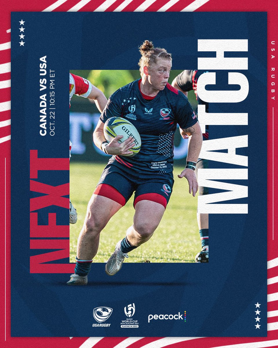RT @USARugby: The North American rivalry is coming to the Rugby World Cup stage.

Watch it LIVE on @peacock. https://t.co/Qhq3O9AHOl