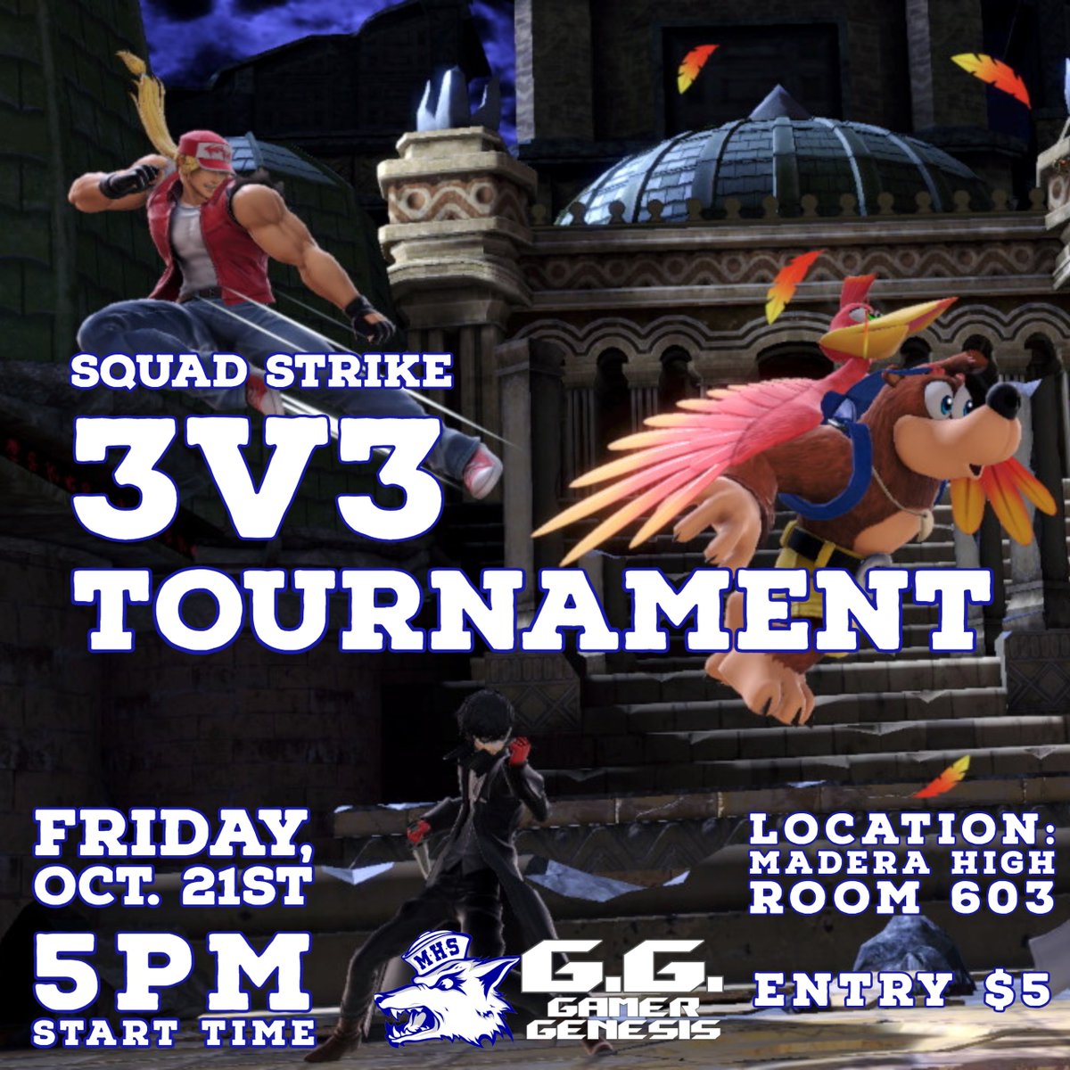 gamergenesishq's tweet photo. Create your team and beat the rest this Friday at our Squad Strike Tourney!
#ssbu #terry #joker #banjo #squadstrike #SuperSmashBrosUltimate #weeklytournaments https://t.co/L6w9U3ykZj