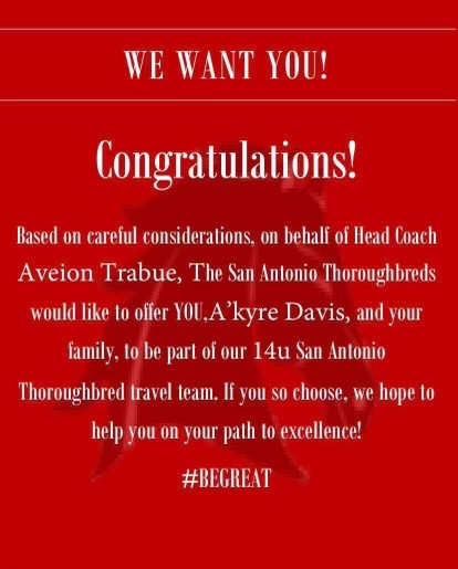 __ak_17's tweet photo. Thanks to Coach Aveion and the SA Thoroughbreds for believing in me! We are coming #rememberthenames #SAT #7v7 #14u https://t.co/zJiScbgCTW