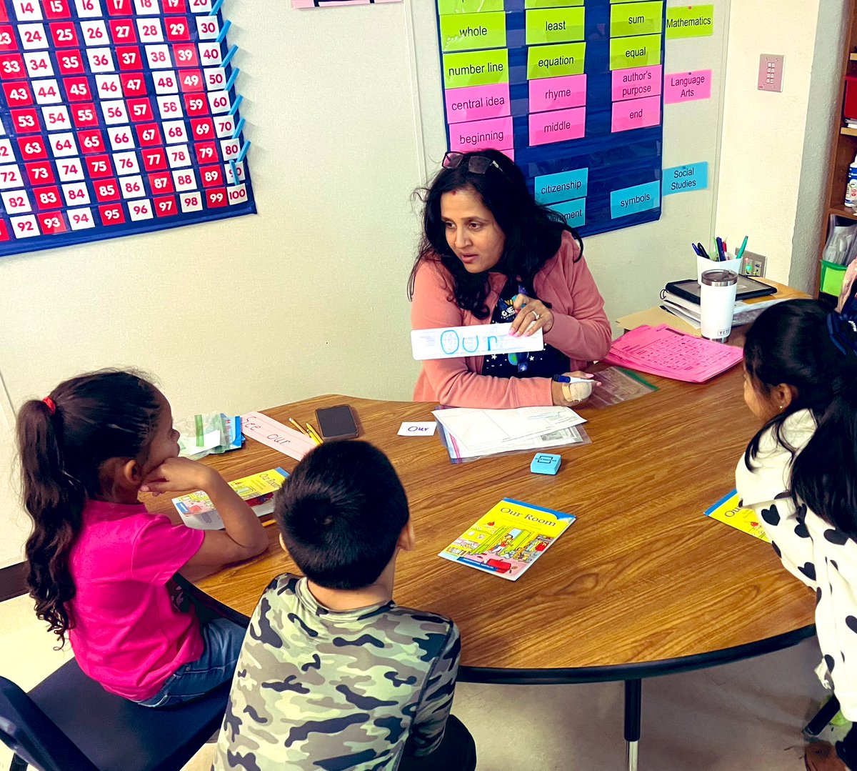 MrsMuddESL's tweet photo. Students practiced using the sight word “our” in sentences today in English class. After hearing examples, one student said, “I know! Our Mrs. Mudd!” Forever, my friend. 🥹🥰 @LewisvilleES @ValdesNativ @LWFerguson https://t.co/2FoozVV2Bn