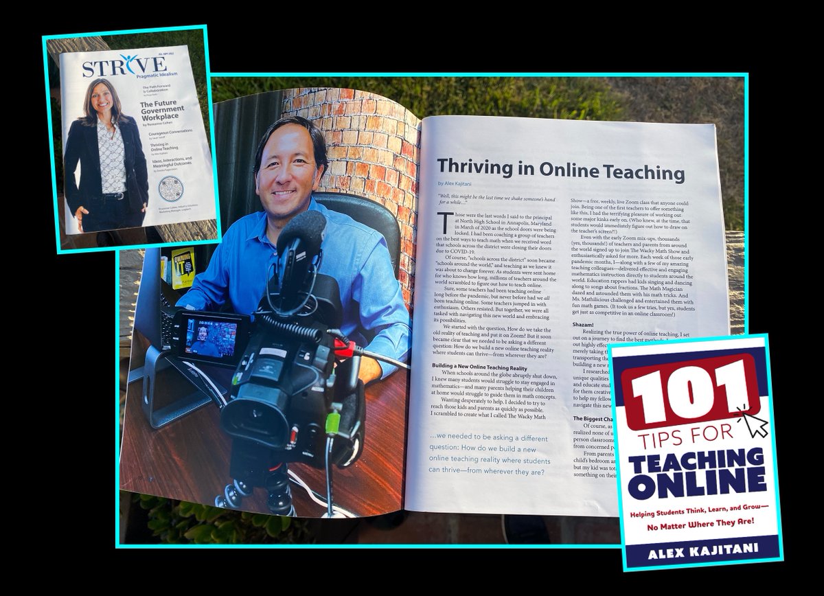 Super stoked to be featured in Thrive Magazine & highlight some of the great work teachers are doing to help students thrive with online learning! Check out the full article: bit.ly/StriveMagazine @SolutionTree @HeatherKinzie