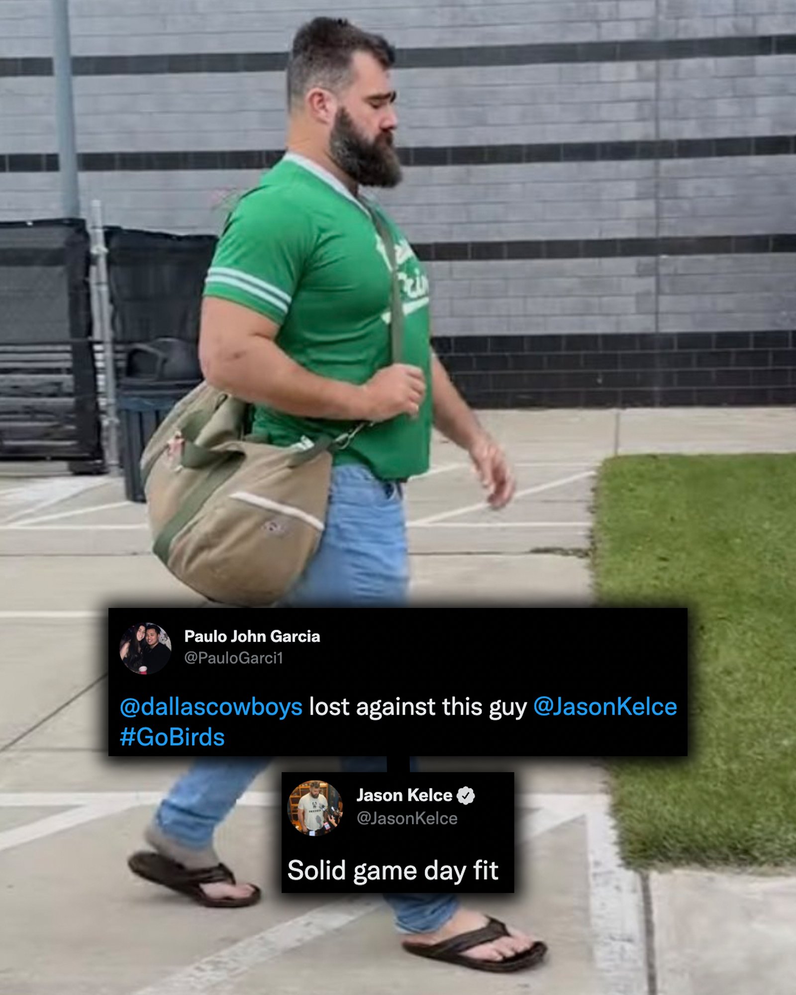 CBS Sports on X: Was an A+ game day fit for @JasonKelce 💀   / X