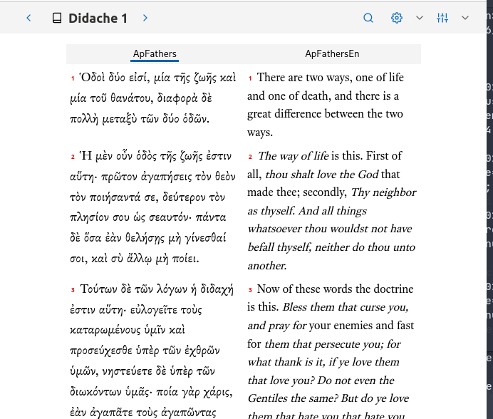 parabible_com's tweet photo. A first glimpse at Apostolic Fathers for https://t.co/sIw7OOx5fH... https://t.co/PBWpPfdipp