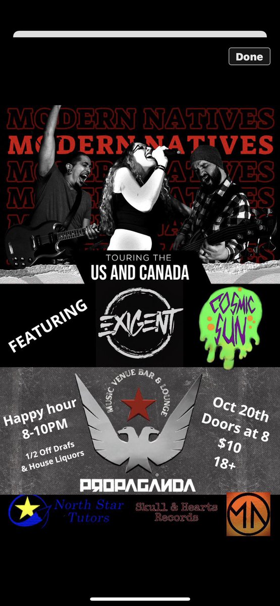 ‼️Show Announcement‼️ 
This Thursday, Oct. 20th! We’ll be live @PropagandaLW with @CosmicSunMusic and @Modern__Natives ! It’s gonna be 🔥! See you there 👀

#livemusic #rockbands #musicvenue #music #upcomingshow #lakeworth