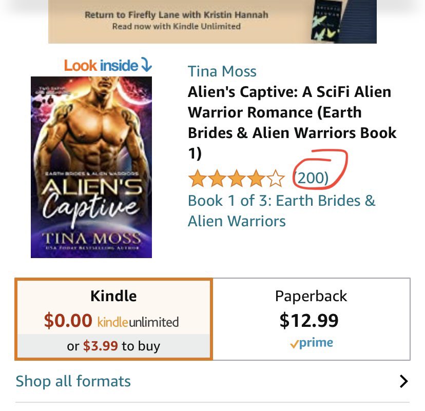 authortinamoss's tweet photo. Thank you to all my amazing readers for 200 reviews on Alien’s Captive! Reviews are so important for an author, and I am absolutely floored by your support. It means the world to be that you’re loving this spicy little alien series! More to come. 💖💖💖
#alienscaptive #tinamoss https://t.co/QdPjp2e22s