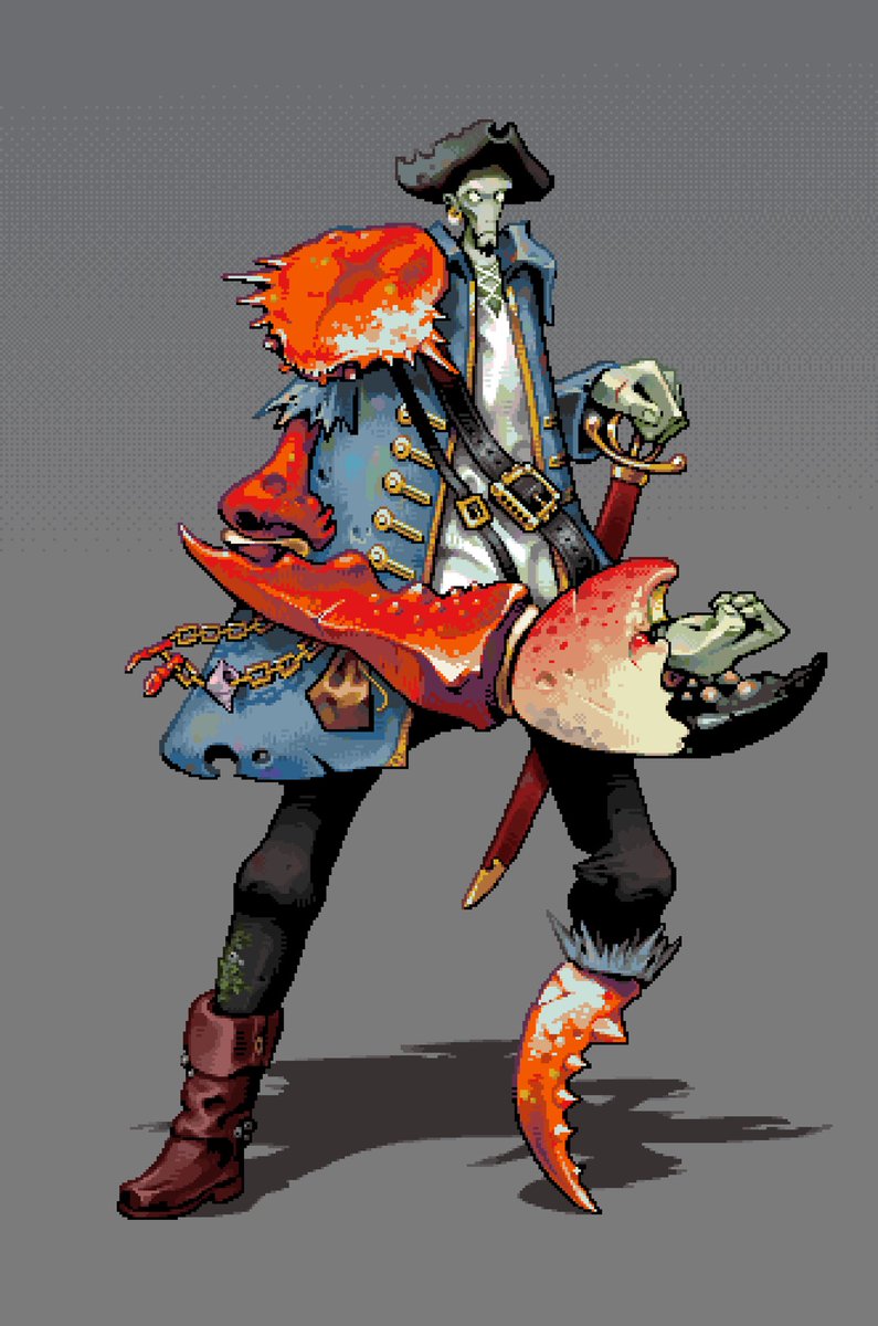 DailyPixelBot's tweet image. "The King Crab, Captain Claw 

#pixelart #ドット絵"

Artist: @Alphons63