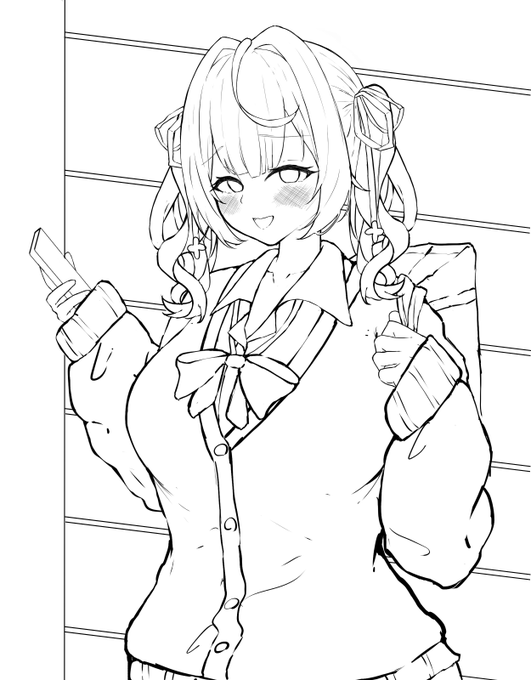 今は★川描いてる～(二枚目は髪の毛描いてない) 