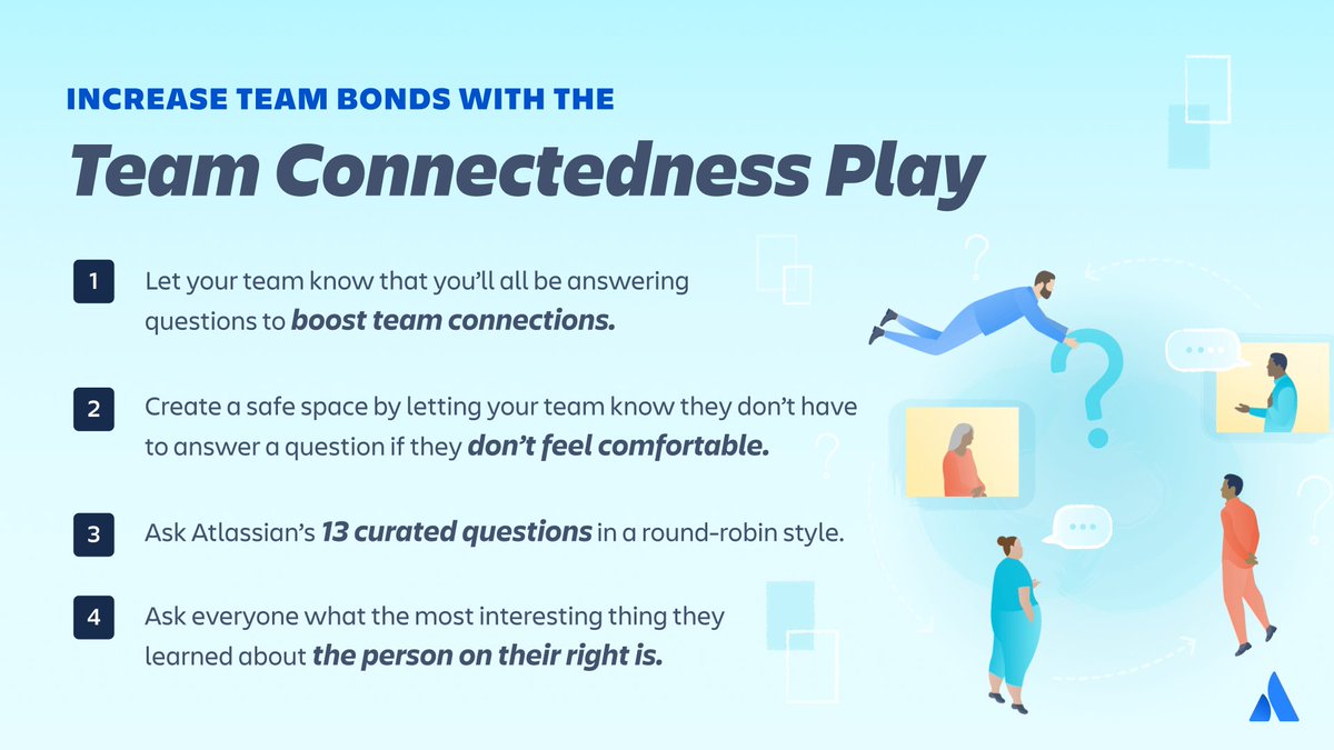 Creating a more connected team goes beyond pizza parties and company swag. Real connection is about relating to someone's perspective and ideas.💙 Learn how the Team Connectedness Play can boost team bonds and promote understanding. atlassian.com/team-playbook/…