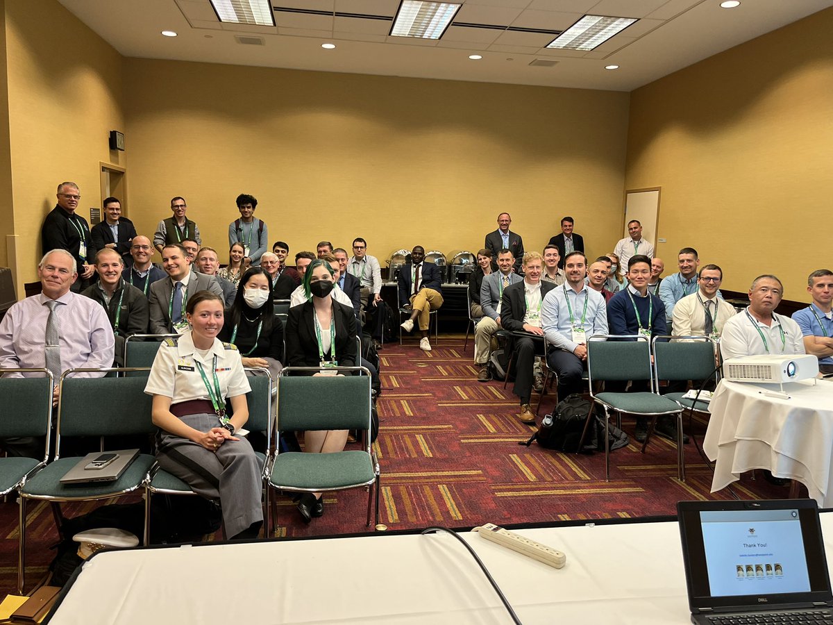 It’s standing room only at the Military and Security Society sessions @INFORMS2022! So proud of my <a href="/WestPoint_USMA/">U.S. Military Academy at West Point</a> cadet Ashley Ulricson for her presentation: Sequential pattern mining for helicopter maintenance prediction with the <a href="/160th_soar/">160thSOAR</a>! #GoArmy #NSDQ