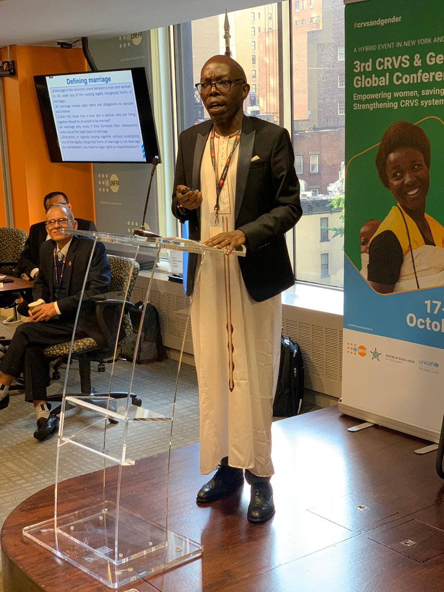 ‘What is marriage?’ asks Charles Benjamin Nsimbi-Kabugujjo of <a href="/URSBHQ/">Uganda Registration Services Bureau</a>, pointing out that much of the legal framework in Uganda still dates back to #colonialism . The good news: it is now being overhauled. #crvsgender #crvs2030