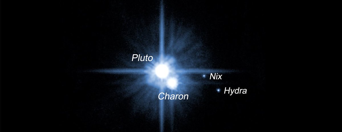 Instead of looking at it as another Monday, maybe we should look at it as another #Moonday! 🌙   In 2005, @NASAHubble, built by us, snapped this photo of Pluto and its moons: Charon, Nix and Hydra.   What's your favorite moon in the solar system? 🤔