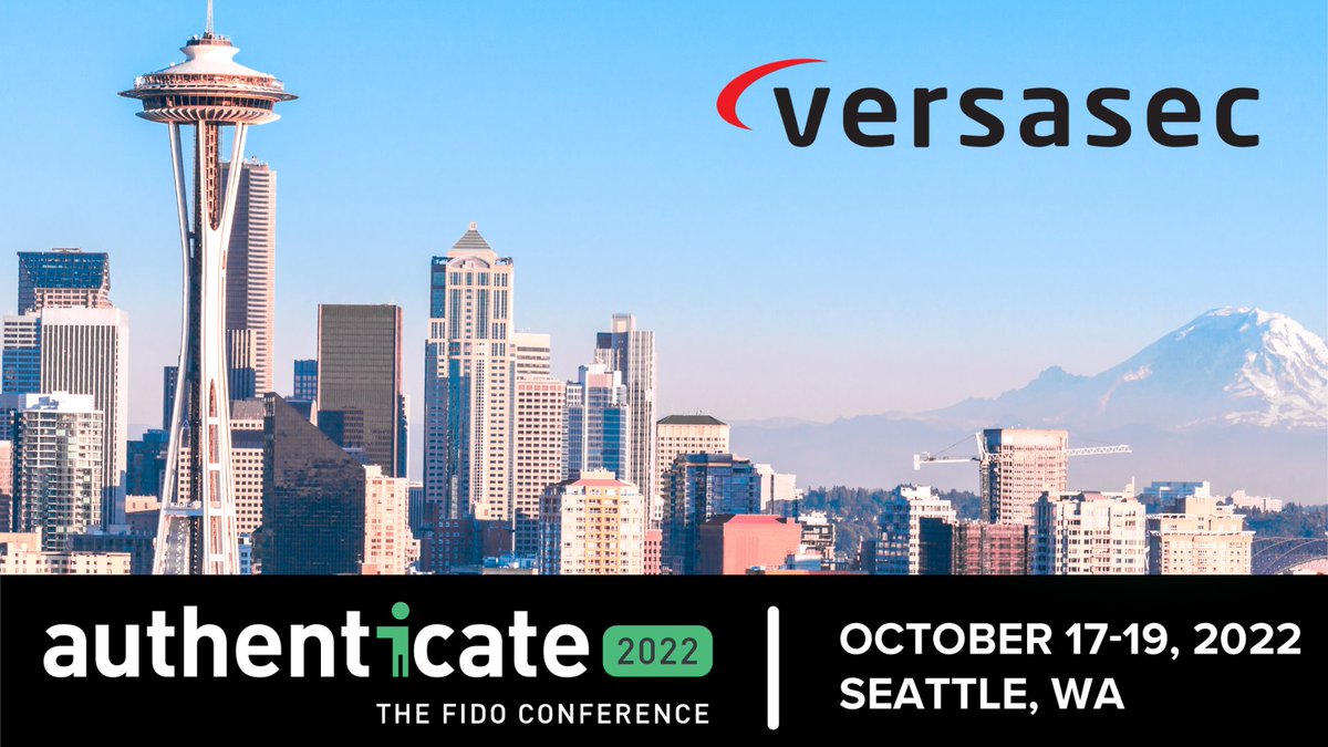 versasec's tweet photo. Passwordless in Seattle! Come see @versasec at the @FIDOAlliance @AuthenticateCon Conference, booth #9!
@cjthoren
#platinumsponsor #fidoauthenticate #modernauthentication #modernMFA https://t.co/jLMXuHQZWP