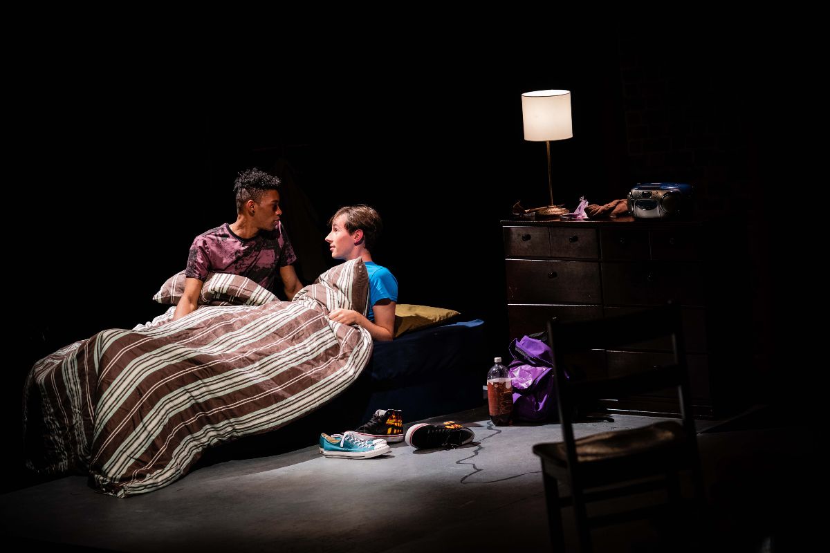 Come see SWIMMING WHILE DROWNING by Emilio Rodriguez, now in its last week of performances!  bit.ly/AW-SWD

Pictured: Brodrick Ryans &amp; Gabriel FitzPatrick - photo by Jenny Crooks.