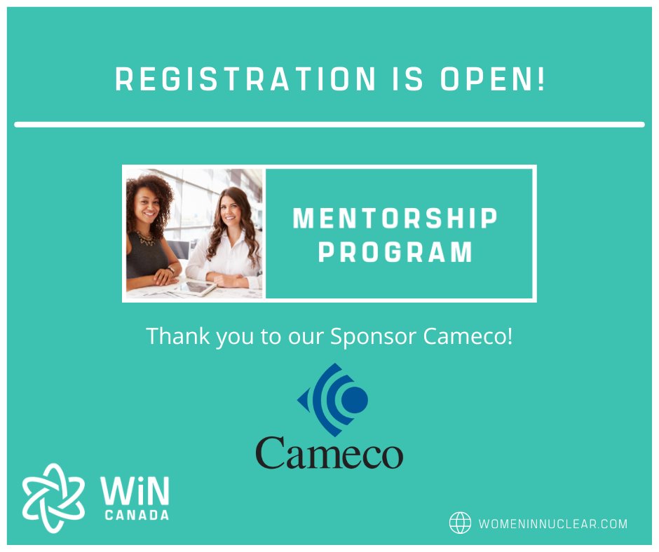 Reminder to register for the WiN Mentorship Program! This program will enable Women in Nuclear Canada members to achieve their professional development goals through a mentoring relationship. The deadline to register is on Monday, October 24th. 

ow.ly/3Qwp50KYm9O
