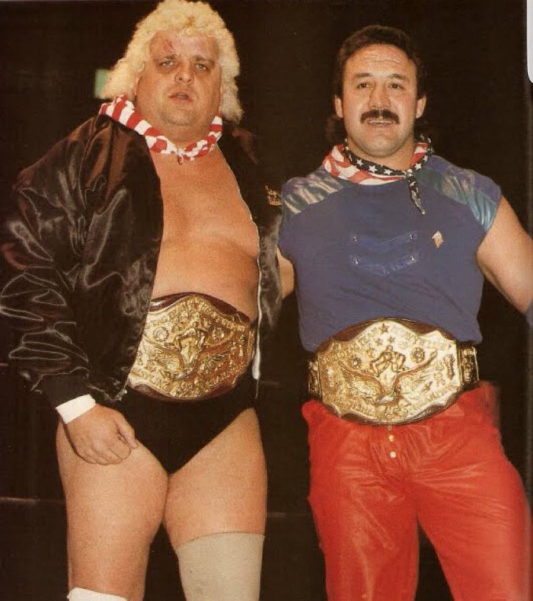 Super70sSports's tweet photo. I miss the days when the tag team champs looked like guys you knew. “Hey, Uncle Frank’s here and he bought his friend Fat Bob. Bring out the Road Warriors.” https://t.co/j4GOlVqE2z