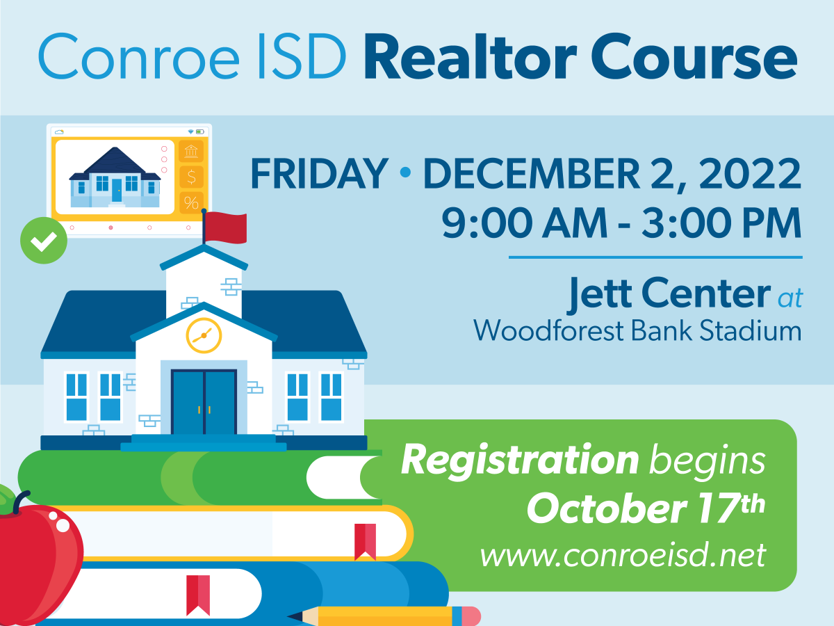 We are excited to offer an opportunity for area realtors to become experts in all things Conroe ISD. Join us for our first-ever Conroe ISD Realtor Course to learn about zoning, tax rates, school district funding, growth, programs, &amp; more! 🏡

Register now: conroeisd.net/department/com…