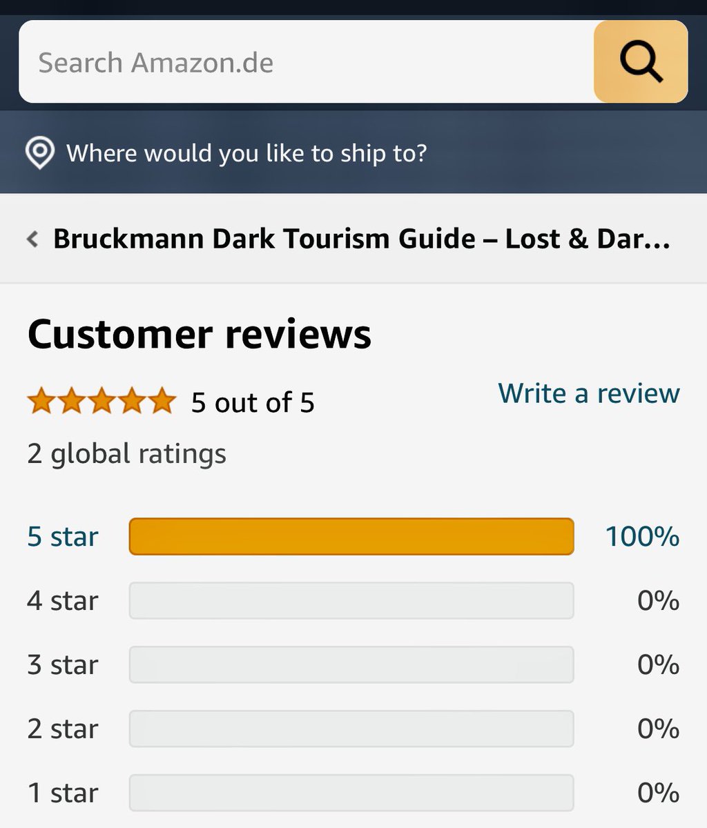 Na, das läuft doch. Schon 2 x ⭐️⭐️⭐️⭐️⭐️ für "Lost &amp; Dark Places Mecklenburg". Danke schön! 
Dort bestellen und gut bewerten, oder bei Deinem lokalen Buchhändler oder hier und den Autoren unterstützen, der höchstselbst das Päckchen packt. 😄👍📕
verlag-blogwerk.de/produkt/lost-a…