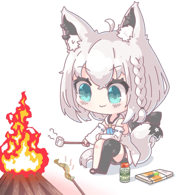 #絵フブキ焚き火フブキ 