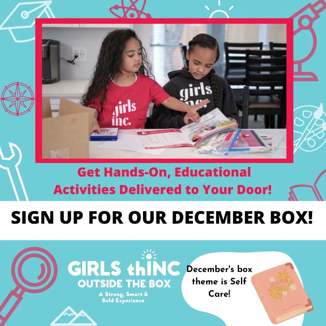 GIRLS thINC Outside the Box registration is open and will be continuing to serve youth across Oregon and Washington with seasonal boxes.

Registration closes November 14!  More info here: buff.ly/3gigAMB 

#GirlsIncPNW #GTOB 

😍 🎁  ❄️
