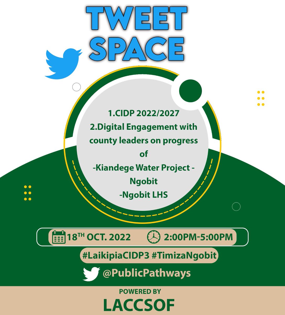 PublicPathways's tweet photo. @LaikipiaCountyG is holding the largest #CIDP #Publicparticipation exercise ever with over 200 village based forums! The real #participatorybudgeting & #participatorydemocracy at work!. Join us 18th Oct at 2 p.m as we discuss #health and #Water priorities
https://t.co/HIFdMj23mQ https://t.co/cOdThZRErM
