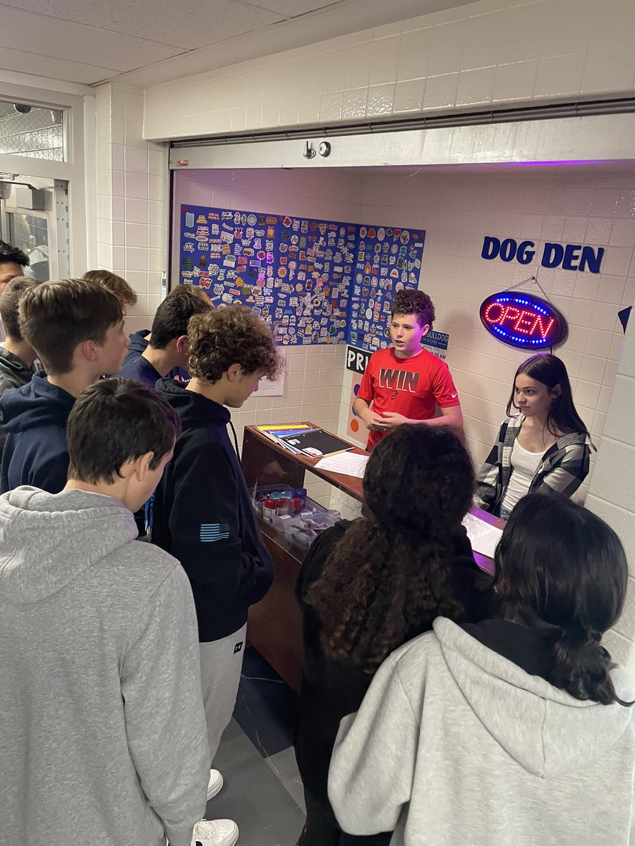 WeaberTim's tweet photo. The first day of the MS Student Store was a great success.  We had visits from Mr. Link, the superintendent and Mr. Hauser, the principal. The students did a great job and came up with some good feedback from the first day. #NLSD4U https://t.co/St4M8TLpy2