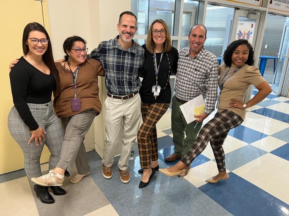 Great minds think alike! Total coincidence today with HMS coworkers bringing plaid back and rockin’ it!💙💛 #PridePassionPurpose