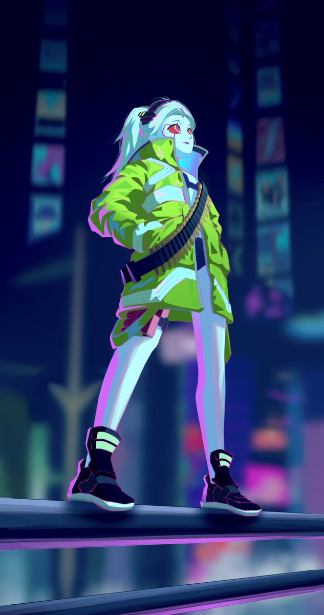 KayoArt_'s tweet photo. My tribute to this legend. #rebecca #fanart #cyberpunk #edgerunners https://t.co/9VlhbqrY0P