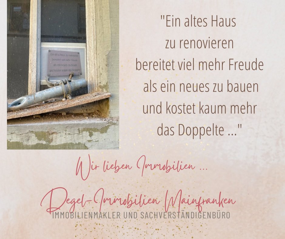 ImmobilienDegel's tweet photo. #immobilien #immobilienmakler #hauskaufen #hausverkaufen #bvfi #topmakler #kitzingen #würzburg #schweinfurt #hassfurt #volkach #gerolzhofen #ochsenfurt #marktbreit #dittelbrunn #schonungen #kolitzheim #Wiesentheid #Dettelbach #ebelsbach #eltmann #sandammain #zeilammain https://t.co/9wdK5HjSPp