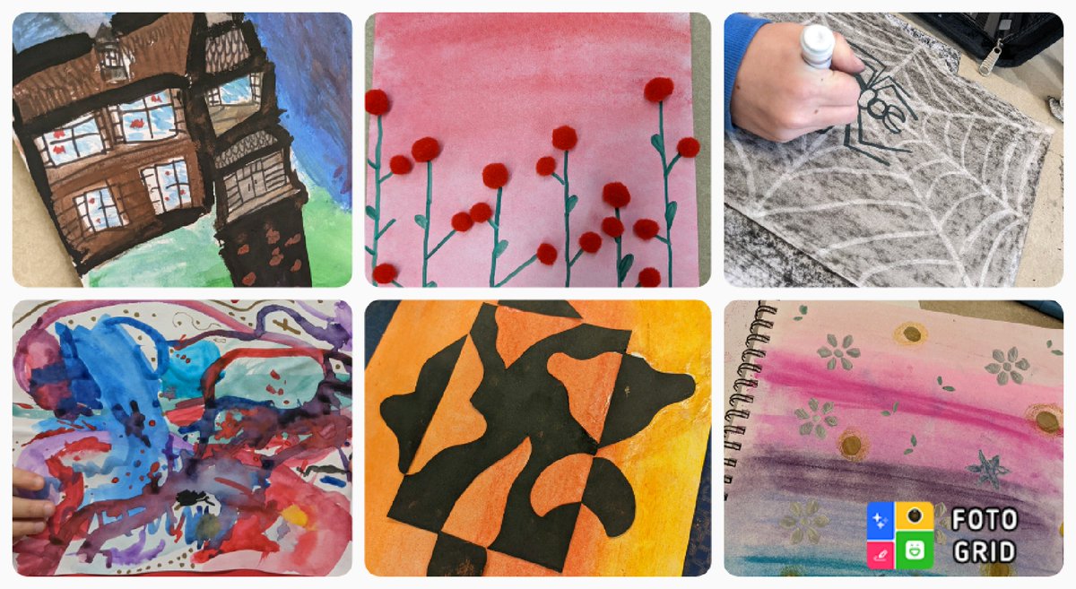 MrsVoigtArt's tweet photo. Field Artists are rocking the drawing, painting, and collage centers in the art room! They design their own projects based on the techniques we learn at each center... Wow! #engageD64 #FieldCares #onecommunityFI @D64News https://t.co/yqJkLr7gs8