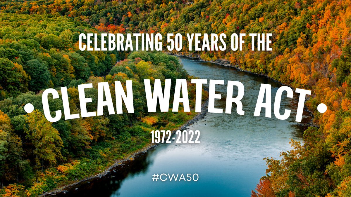DelawareEstuary's tweet photo. Cheers to 50 years! 🎉 Enacted in 1972, the Clean Water Act has helped restore and protect our rivers and streams from harmful pollutants. Learn about the impact the #CWA has had on people and wildlife, courtesy of @NWFwater: https://t.co/78ZlV3Hae2 #CWA50 https://t.co/ybeRhhuyZO