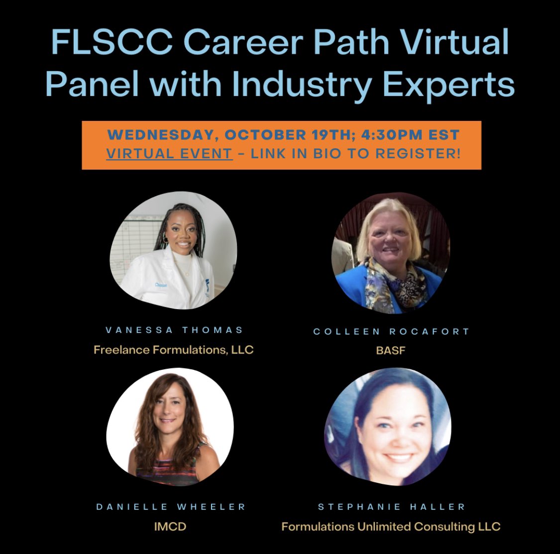 ufpolypmse's tweet photo. Join us for a virtual webinar with the FLSCC for a cosmetic chemistry career panel! All are welcome! Register here: https://t.co/OxYUmraXzZ https://t.co/al9JfSnWHw
