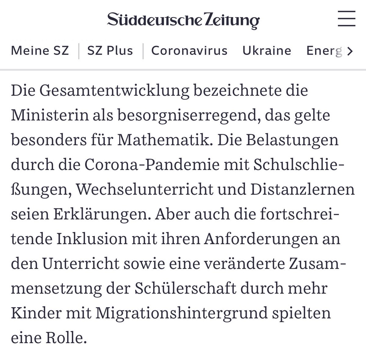 PSHolstein's tweet photo. Deutsche Schüler schneiden schlechter ab?
Das kann natürlich unmöglich am kompletten Versagen der BildungsPolitik liegen:
Tut es laut Ministerin auch nicht:

Corona, Ausländer und Behinderte sind Schuld. https://t.co/z1kUFObU0r