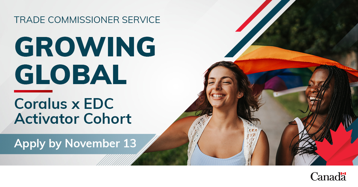 📣Woman or non-binary business owners with global ambitions! We’re supporting the Growing Business Globally Cohort by @ExportDevCanada and @Coralus_World. Apply by Nov. 13: ow.ly/Xhmo50Lcxrq