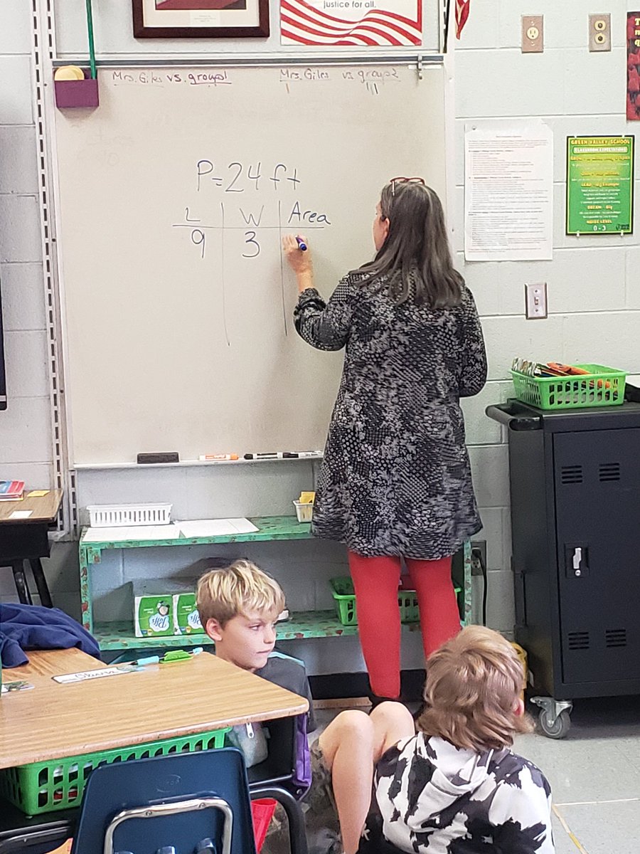 Thrilled to coteach with Mrs . Giles! She is using a strategy inspired by Foundations of Math to explore perimeter and area. A great lesson to observe before offering FOM starting this week to my Watauga friends!