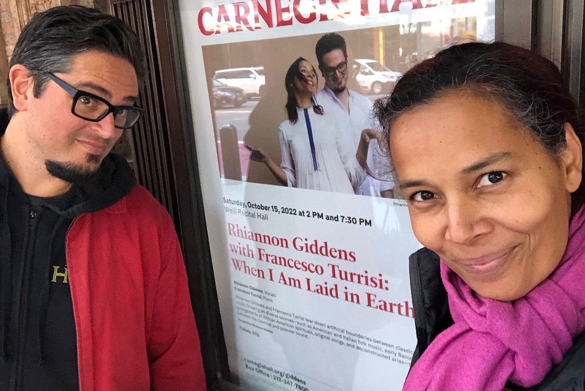 RhiannonGiddens's tweet photo. Proud #Obie right here...finally made it to @carnegiehall this weekend!! @fraturrisi and I took the stage for the first shows of my #PerspectiveSeries - 'twas a great debut. Can't wait to be back in November with @ONDaughters!

📸:  Stephanie Berger Photography https://t.co/UIMWjNBVqN