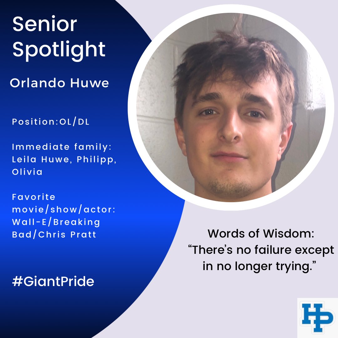 Senior Spotlight: Orlando Huwe A first-year player from Germany, Orlando has been a strong teammate and a great new Giant! #GiantPride