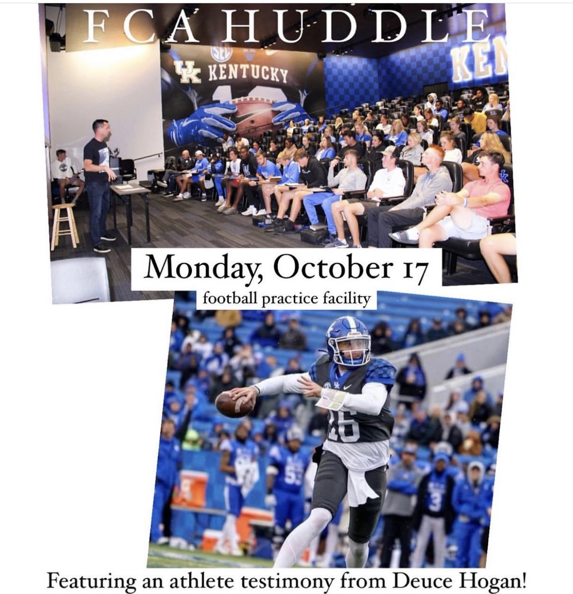 FCA tonight at 8pm in the football team meeting room! Can’t wait to see everyone!