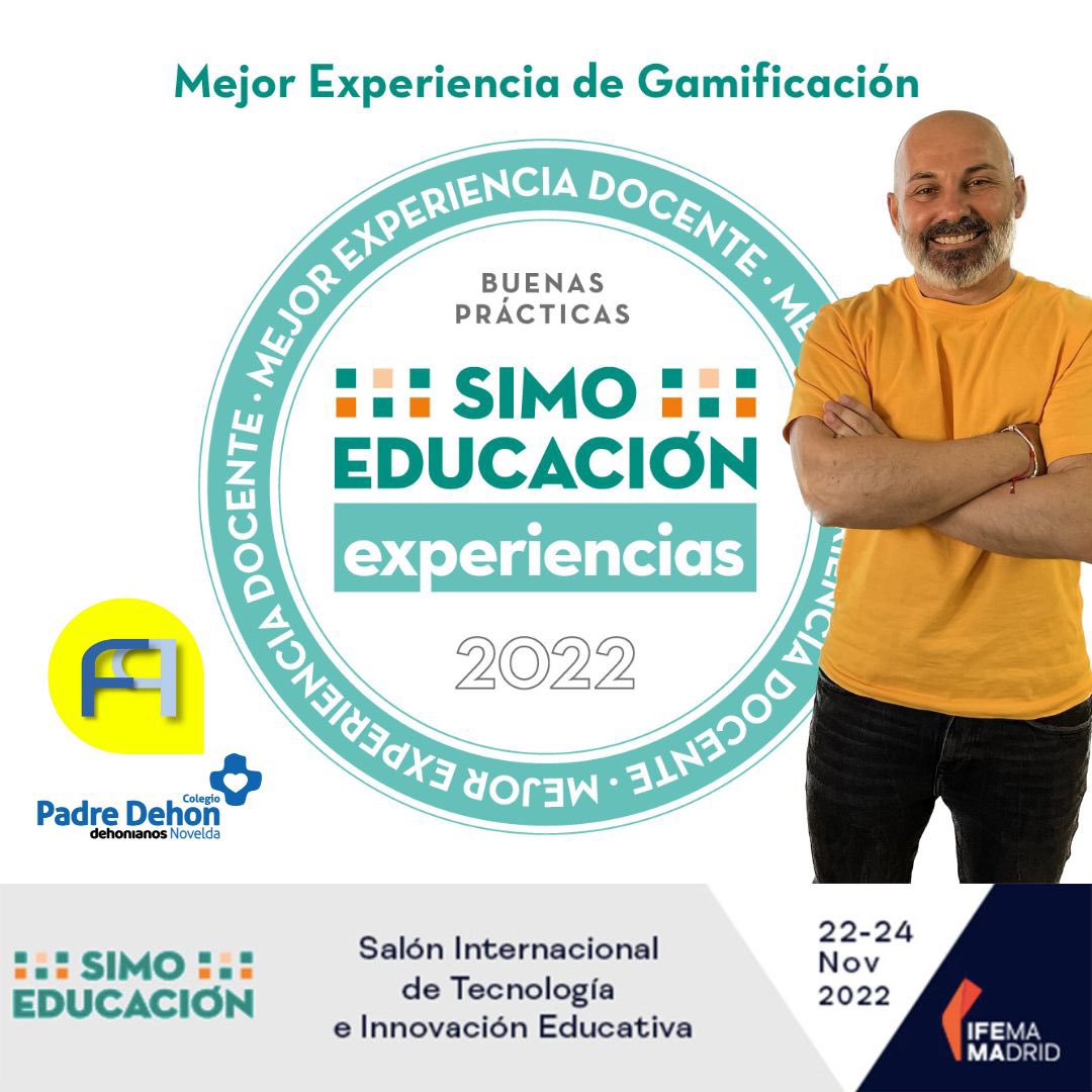 flipped_primary's tweet photo. Emocionado y muy feliz de haber sido seleccionado como mejor experiencia de #Gamificación en los premios de Innovación Educativa de @SIMOEDU_  Ya era un honor haber sido seleccionado entre las 35 experiencias finalistas pero esto supera con creces todo lo imaginado @imgende https://t.co/gG2EcSsHQO
